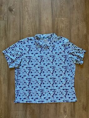 Tommy Bahama geometric print button up polo